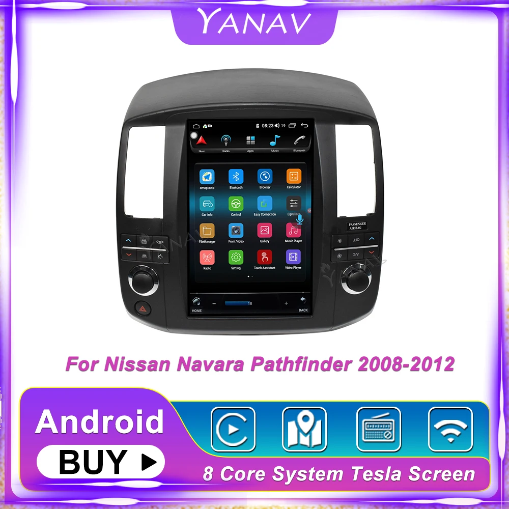 Для Nissan Navara Pathfinder 2008-2012 Tesla Style 8 Core Android автомобильное радио мультимедийный