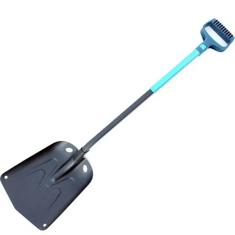 Portable Folding Snow Shovel with Extendable Aluminum Handle, Emergency Ice Removal Shovel Retractable for Car, Outdoor, Camping 2