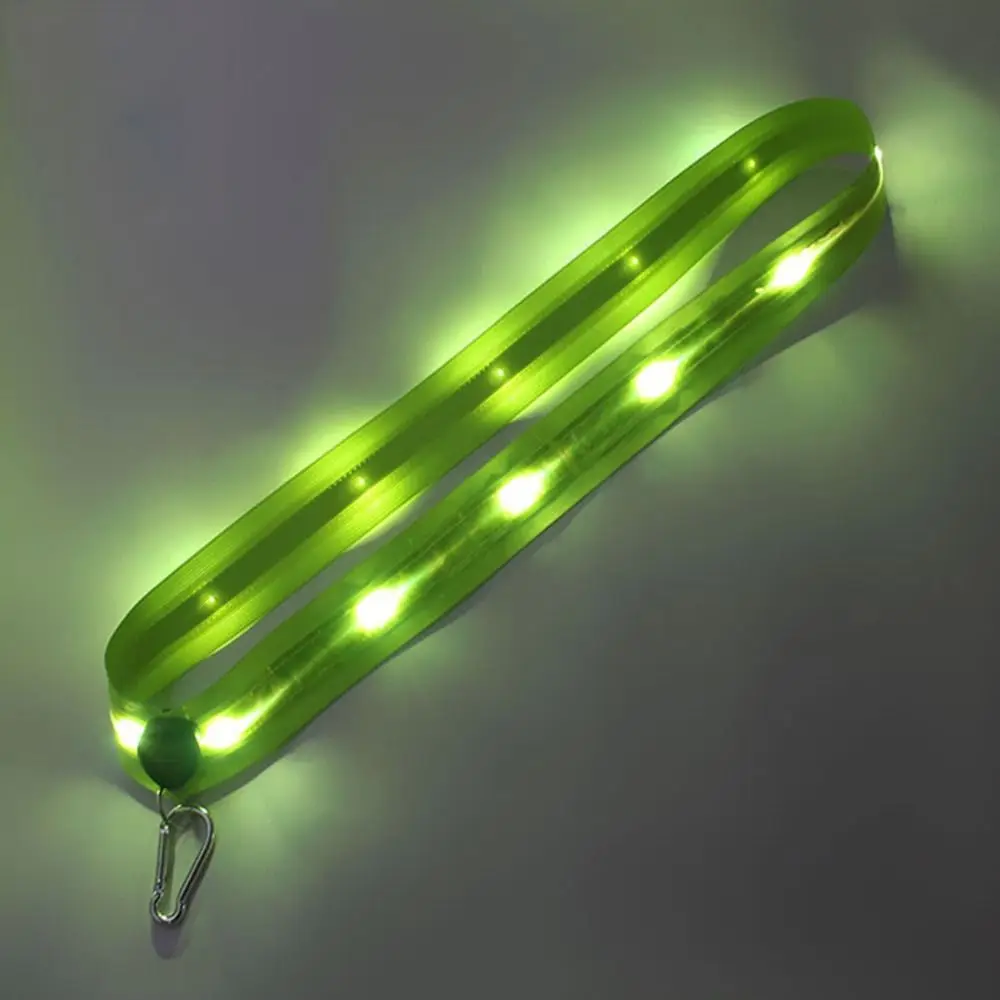 USB 충전 LED 러닝 벨트 형광 녹색 야간 안전 사이클링 LED 어깨 스트랩 경량 야외 하이킹