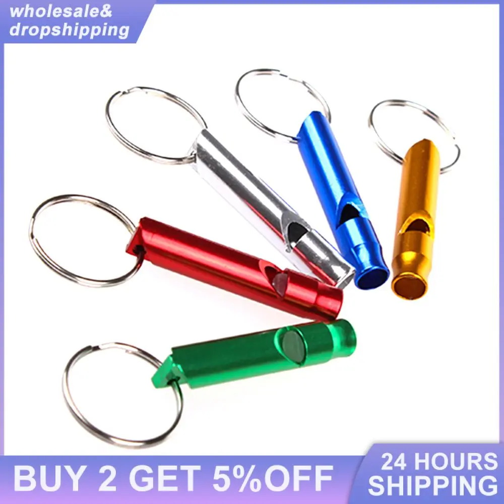 Multifunction Portable Outdoor Survival Whistle  Mini Size Muticolor  Camping Hiking  Emergency Whistle Pendant With Keychain