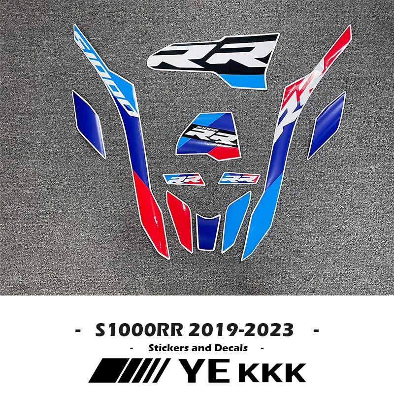 S1000RR RR 2023 For BMW S1000RR 2019-2023 Fairing Shell Sticker Decal Line Blue White Red Customized Full Car Stickers baseus aurora series electroplating hard plastic shell for iphone x 5 8 inch blue