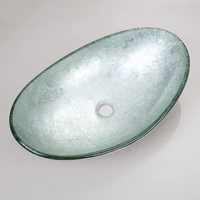 Kemaidi อ่างน้ำกระจกนิรภัยสำหรับห้องน้ำ, อ่างล้างจานติดดาดฟ้าห้องน้ำอ่างล้างมือผสมก๊อกน้ำอ่างล้างหน้าพร้อมท่อระบายน้ำแบบป๊อป 4