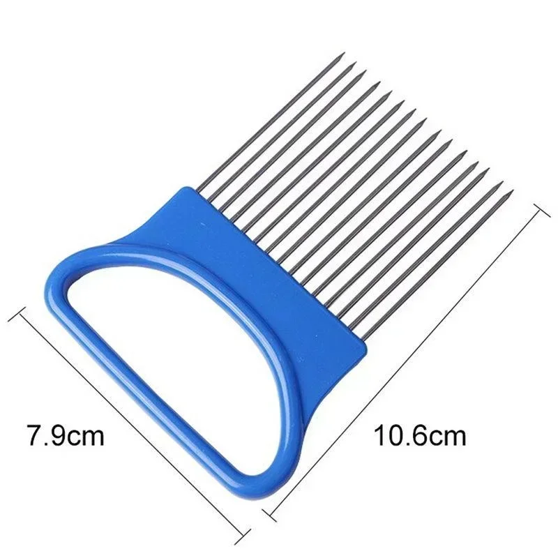 Kitchen Tools Vegetable Fruit Beef Onion Slicer Cutting Holder Slice Cutter Stainless Steel Meat Needle Kitchen Convenience Tool