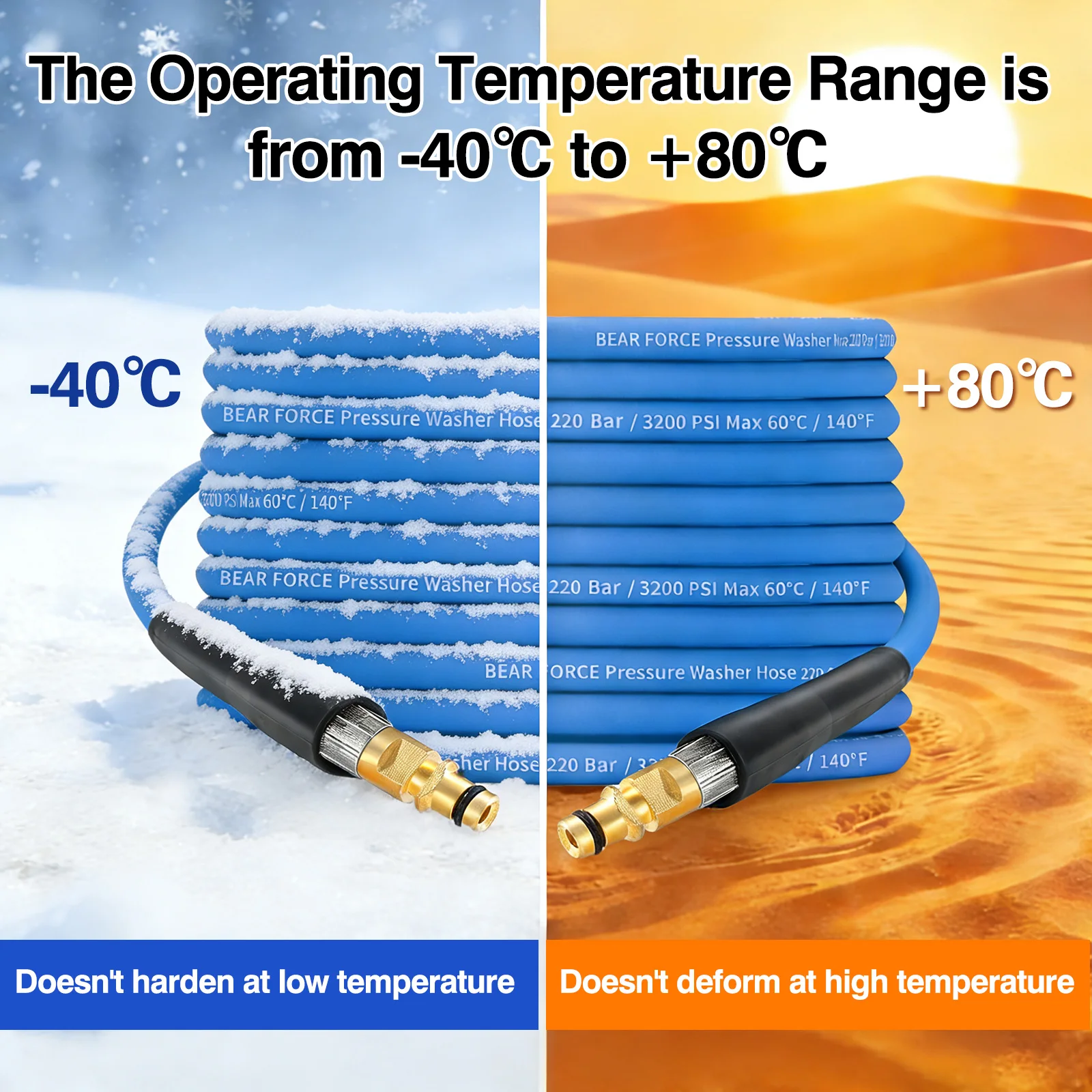 압력 세척기 교체 호스 슈퍼 플렉시블 호스 10M/ 32Ft, 220Bar/ 3200Psi 꼬임 방지 호스 (카처 K 시리즈 K2-K7 용)