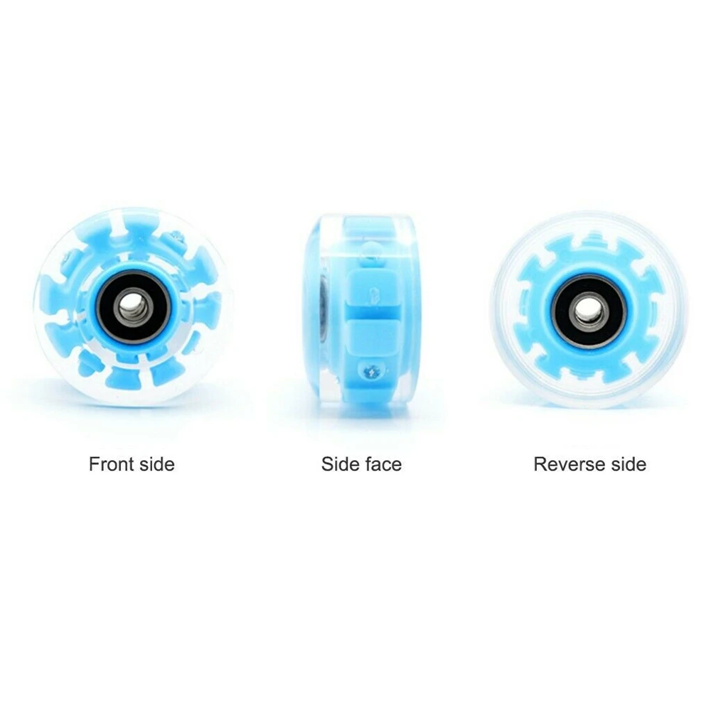 LED Flash Wheel Luminous Light Up Quad Roller Skate Wheels with Bearings Installed Sliding Tires 32mm x 58mm Speed Skate Skating