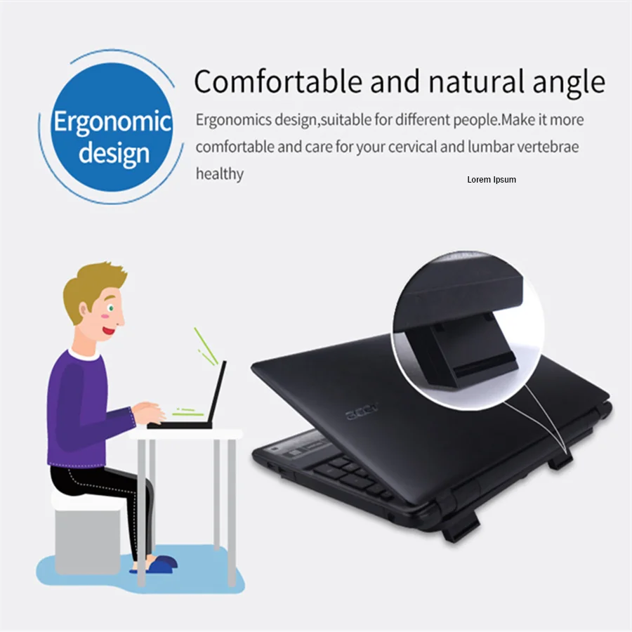 N19 노트북 쿨러 팬 미끄럼 방지 디자인 조절 가능한 편안한 각도 금속 방열 노트북 냉각 팬