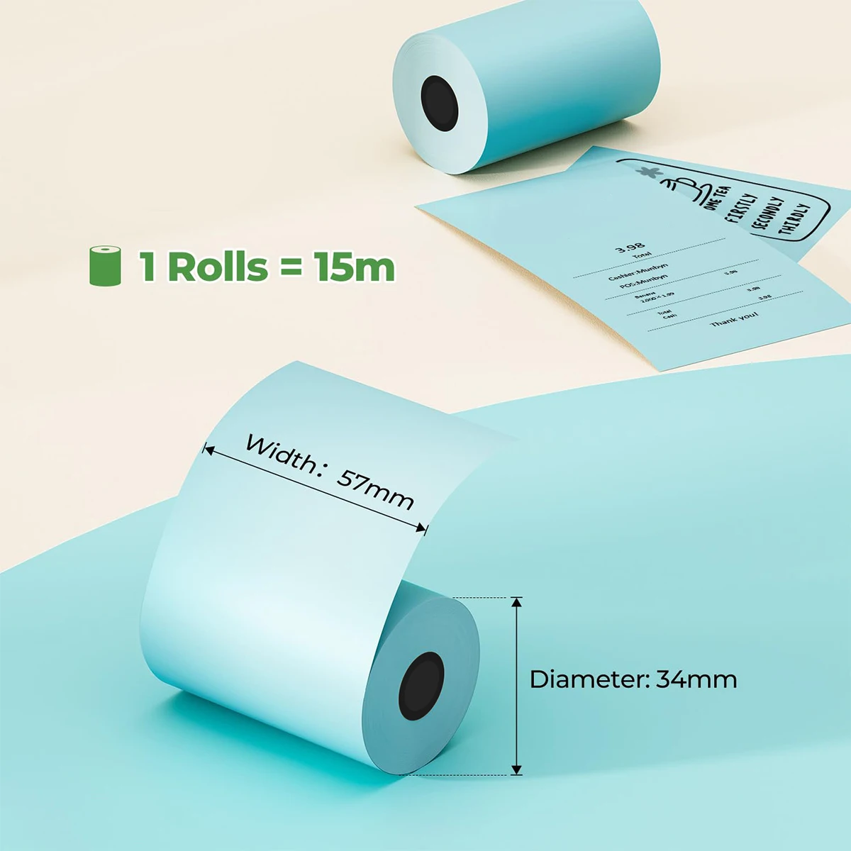 2 1/4" x 50' Thermal Receipt Paper, Pink, Clear Print Cash Register Rolls. Compatible with Clover Mini Flex, Verifone VX520 VX67