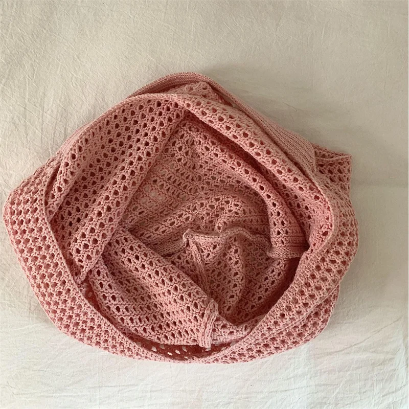 Trendy Hollow Out Weave Straw Bag Bohemian Style Beach Handbag Hollow Tote Bag Large Capacity Lazy Style Beach Bag Shopping