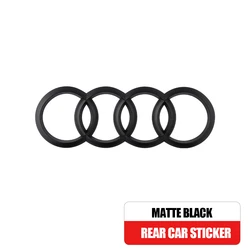 Sleek 4Ring ABS Rear Trunk Emblem Logo Badge Sticker Valve Cap - Q3 Sportback (Rear - Matte Black)