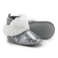 Sequin Newborn Baby Boys Girls Boots Warm Fluffy Soft Anti-slip Toddler First Walkers Multicolor Winter Infant Baby Shoes 0-18M 3