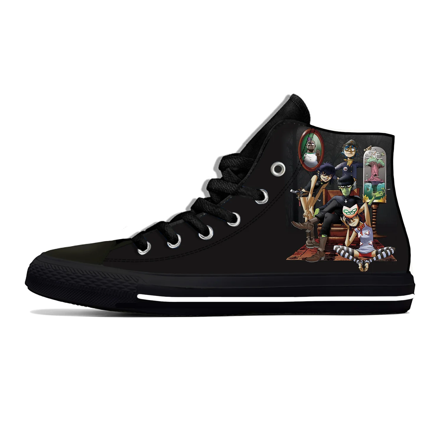 

Gorillaz Rock Band ChakaKhan Noodle Murdoc Russel Casual Cloth Shoes High Top Lightweight Breathable 3D Print Men Women Sneakers