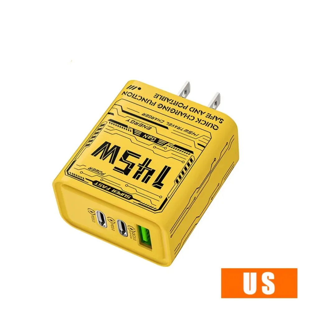 USB A+C 145W GaN Şarj Cihazı Fişi 3 Portlu AB/ABD/İngiltere Telefon Şarj Adaptörü Hızlı Şarj PD QC3.0 iPhone/Xiaomi/Samsung için