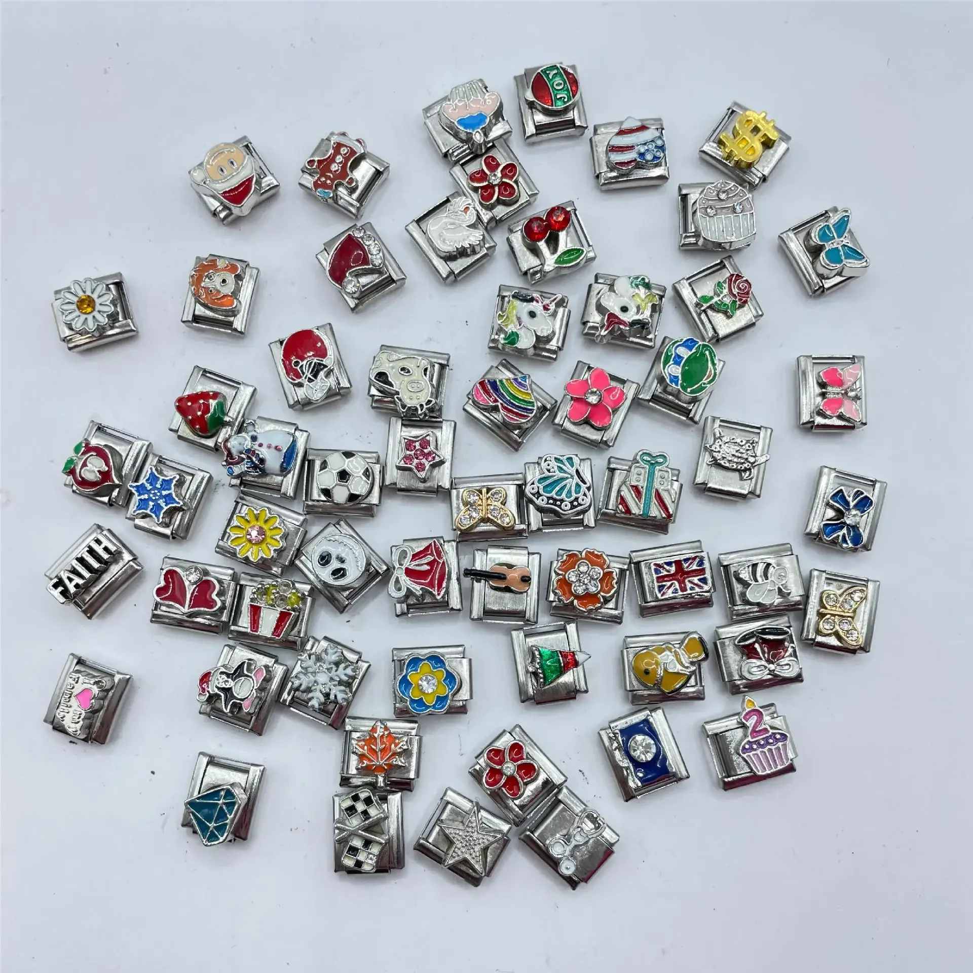 Random Mix Match Module Links Italian Stainless Steel Women Detachable Bracelet Italy Charm Men Hand Chain DIY Blind Box Gift