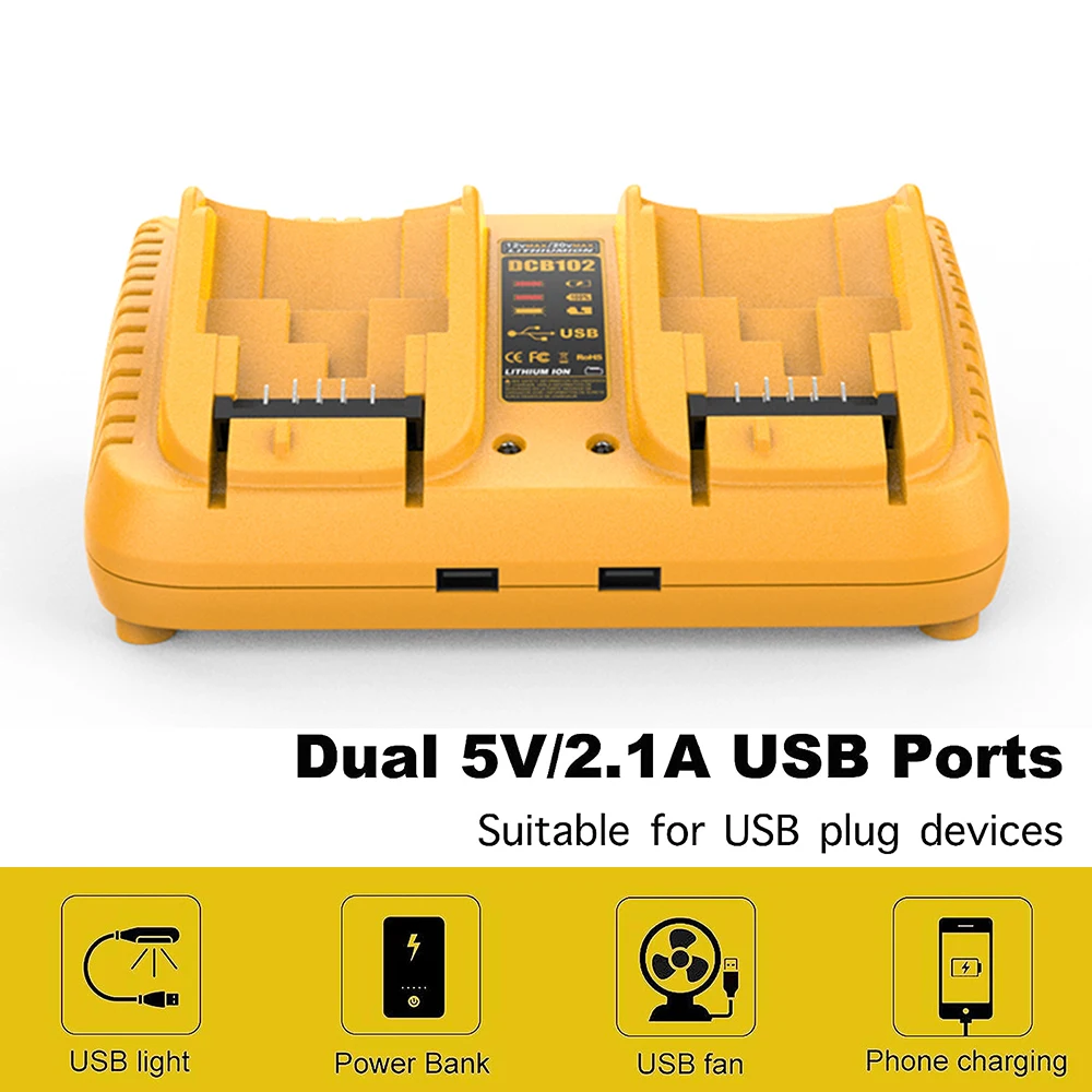 

100-240V For Dewalt Battery charger 12V 14.4V 18V 20V DCB207, DCB206, DCB205, DCB204, DCB203, DCB201, DCB200, DCB180, DCB181