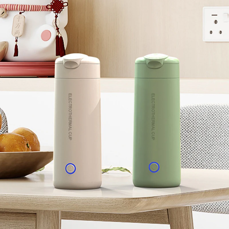 

Portable 300Ml Stainless Steel Heating Cup Kettle Hot Water Heater Bottle Portable Travel Electric Cup