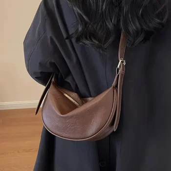 Vintage Crossbody Bags for Women Large Capacity Luxury Handbags Solid Soft Shoulder Bags Female Casual Travel Hobos Bag Sac New 1