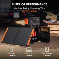 Solar Generator, Equipped with 100W Solar Panels, 632Wh LiFePO4 Battery, 800W AC 100W USB-C Output, Portable Power Station 2