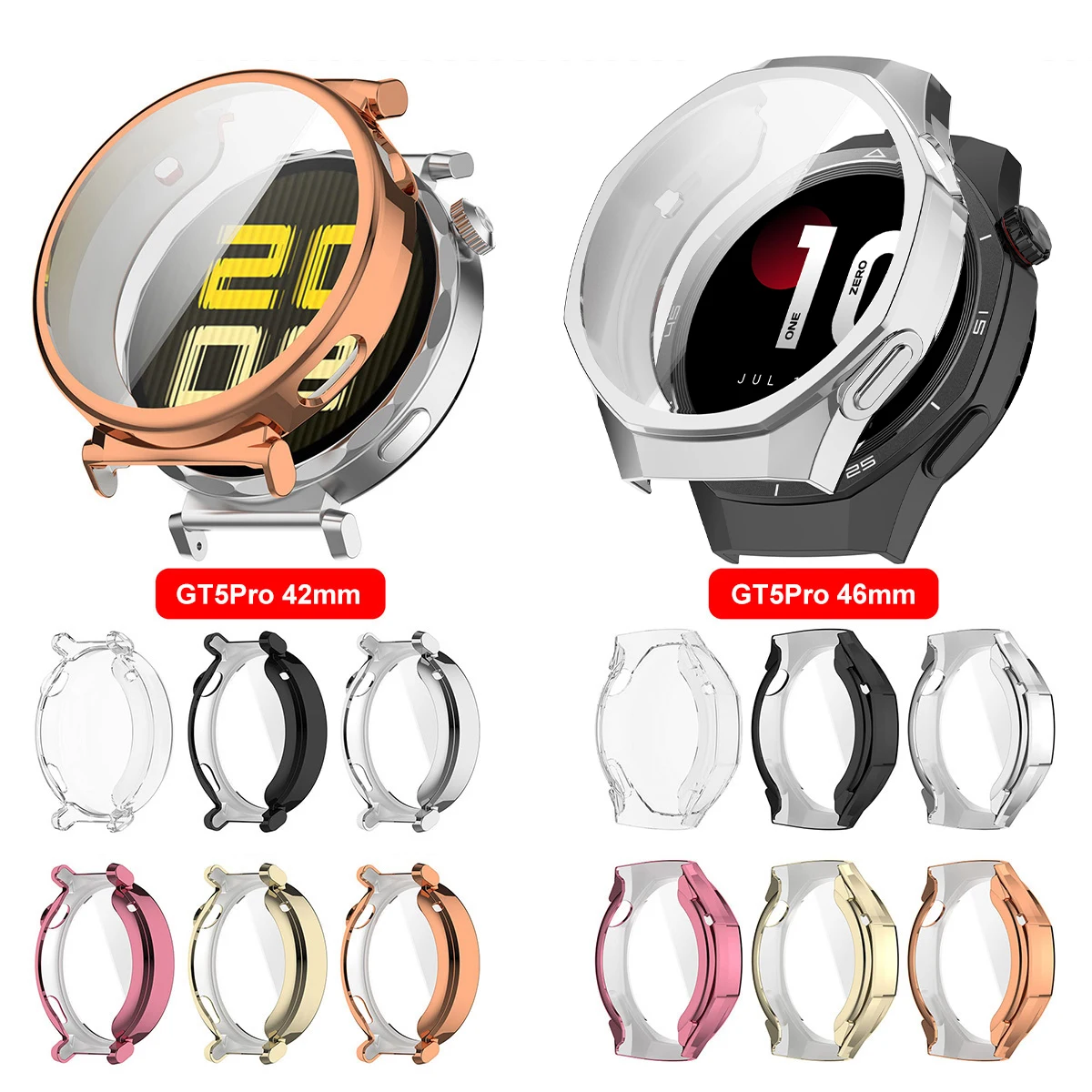 Premium All-Around Protective TPU Watch Case with Screen Protector - Anti-Scratch Shell Accessory