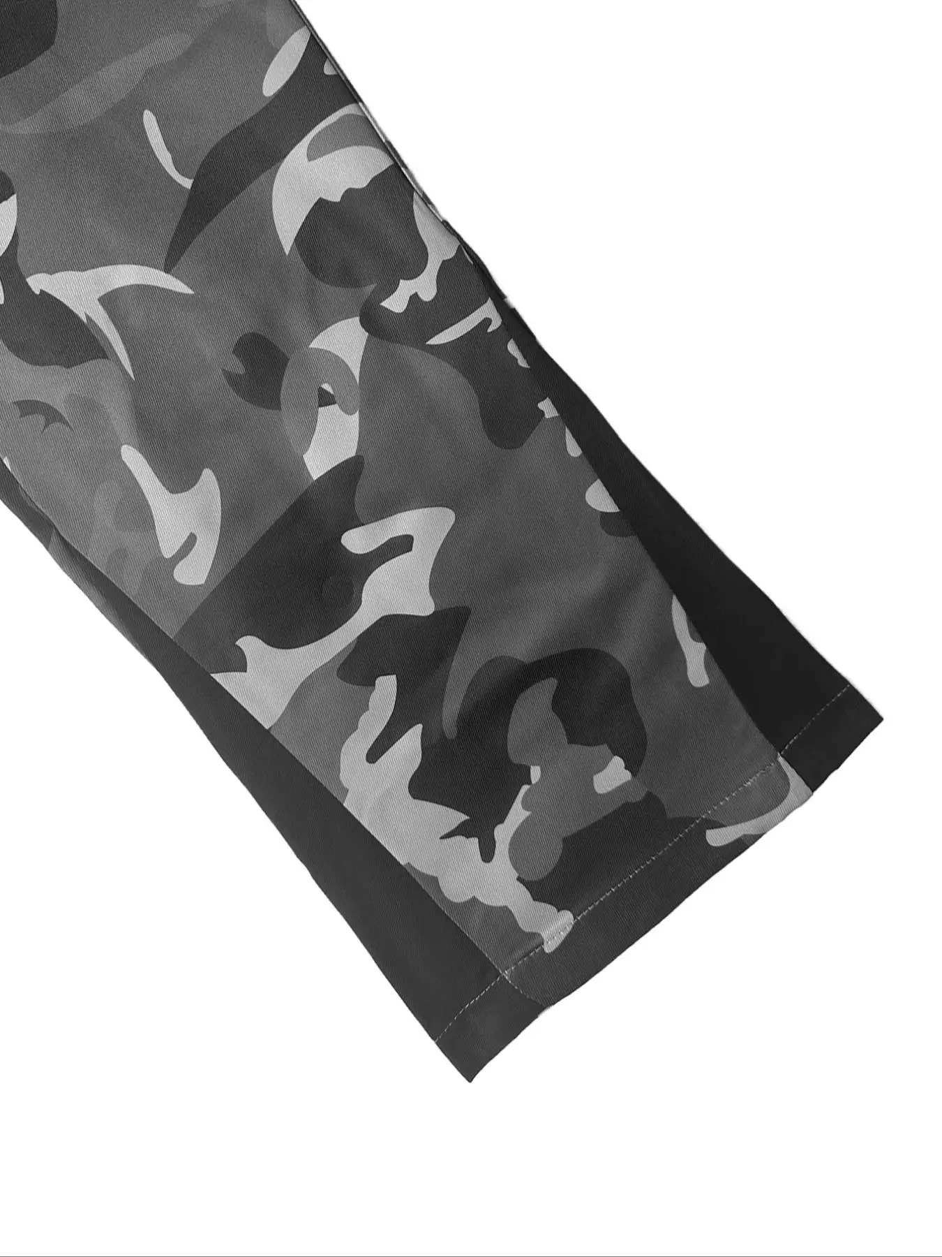 Neue Camo-Hose für Herren, modische Outdoor-Hose mit weitem Bein, große Taschen, dekorative gewebte Schlaghose, geeignet für junge Freizeitkleidung – Detail 12