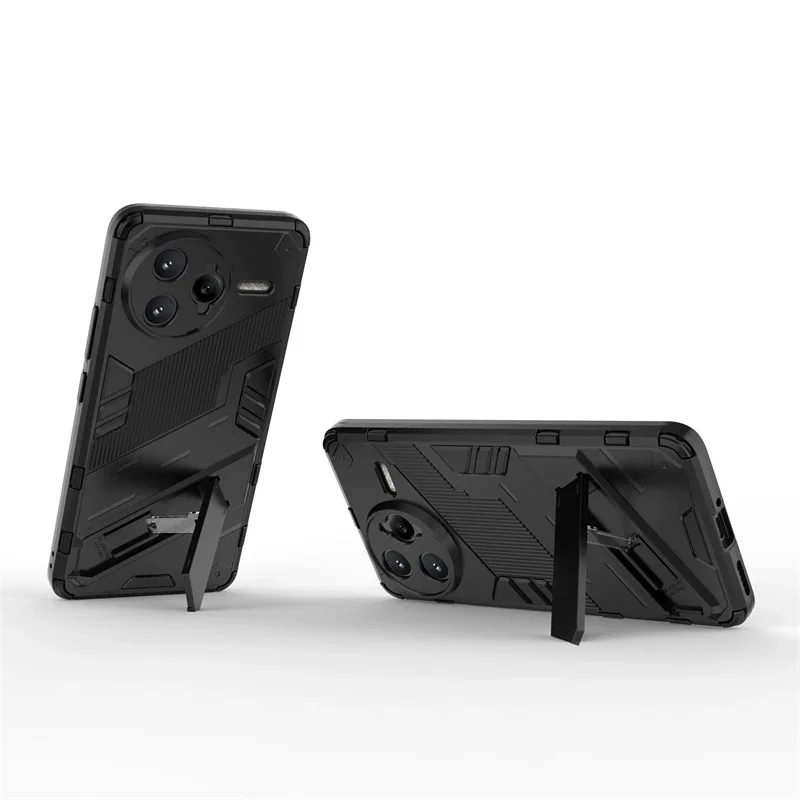 Luxury Anti-Drop Shockproof Armor Phone Holder Case with Full Protective Hard Back Cover