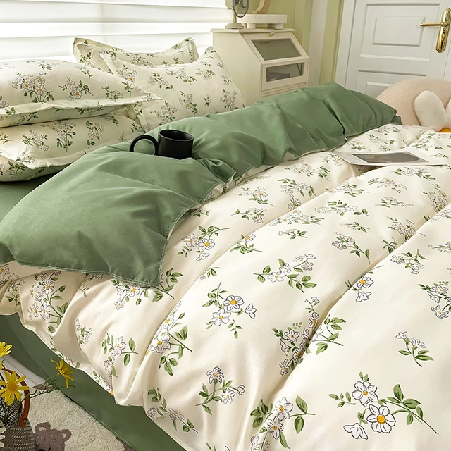 Juego de ropa de cama 100% algodón, funda nórdica para cama 150,1, 2 fundas  de almohada, suave y transpirable, sin sábana - AliExpress