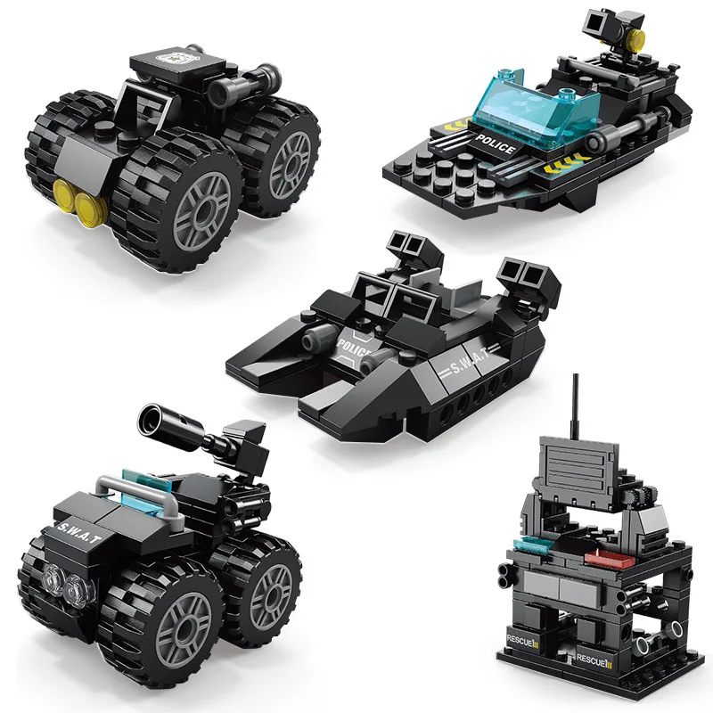 8 in 1 SWAT Tiger Building Blocks Armored Vehicle Combat Military Construction T