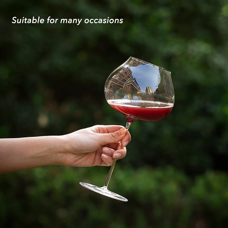 500ml Hand Blown Elegant Colored Stemmed Wine Glasses 17oz Long Stem Slanted  Rim Crystal Wine Glass for Wedding - China Glass Cup and Glass Cups price