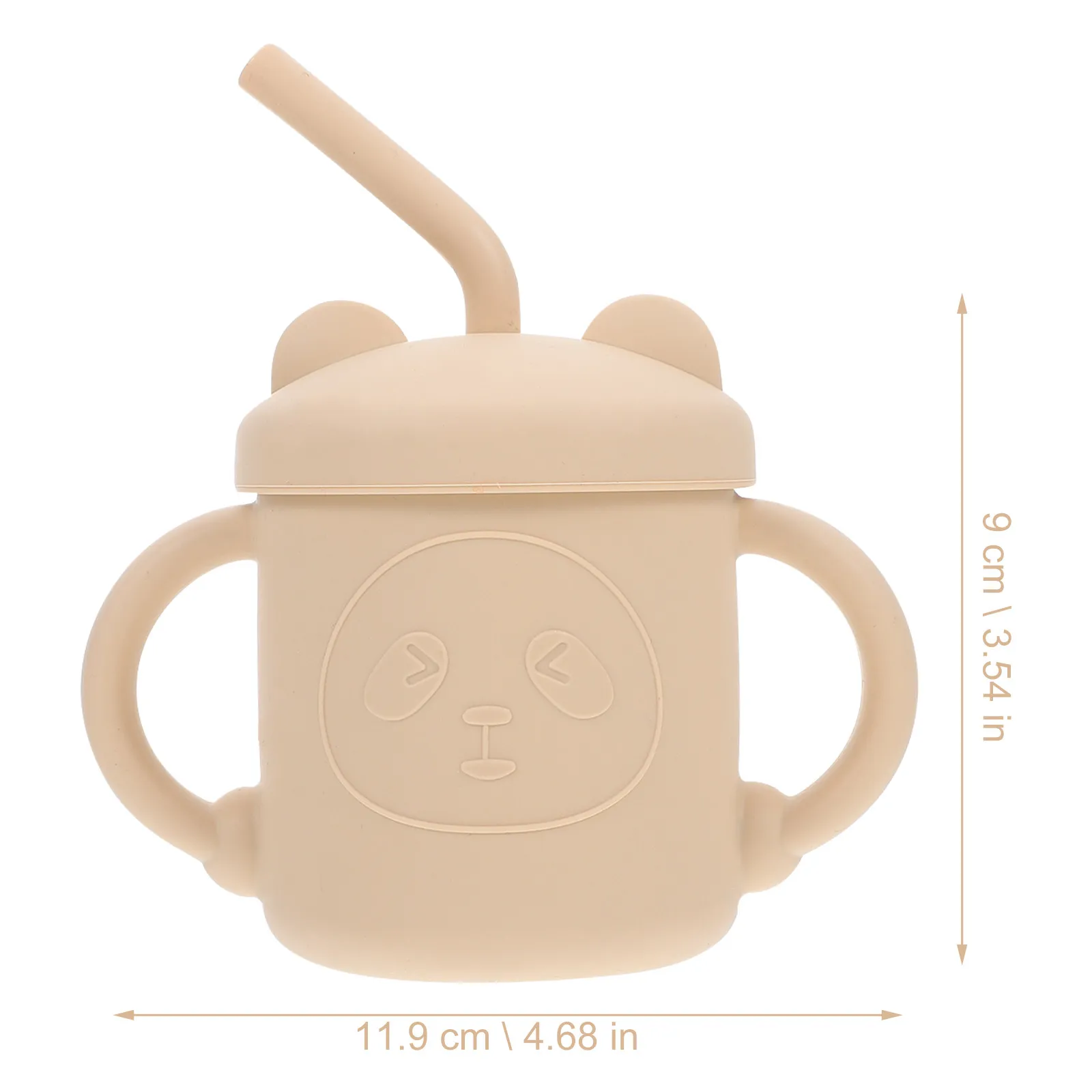 곰 모양의 실리콘 빨대컵은 와 가 물을 마시는 연습을 하기 위한 제품으로, 잇몸에 부드럽게 작용하고, 낙하 방지 기능이 있는 어린이용 물컵입니다.