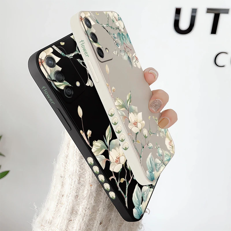 Delicate Floral Silicone Shockproof Phone Case - Soft Protective Cover