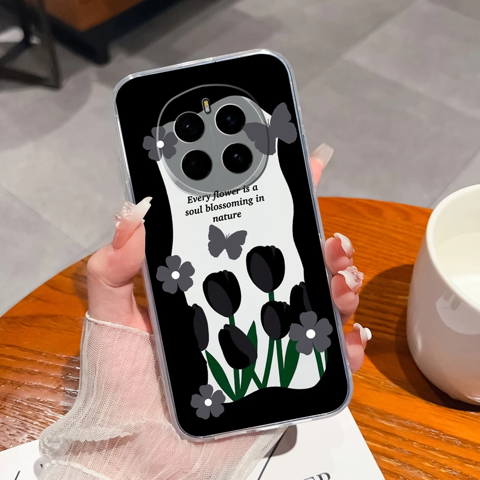 Transparent Cute Flower Soft Silicone Protective Back Cover Phone Case