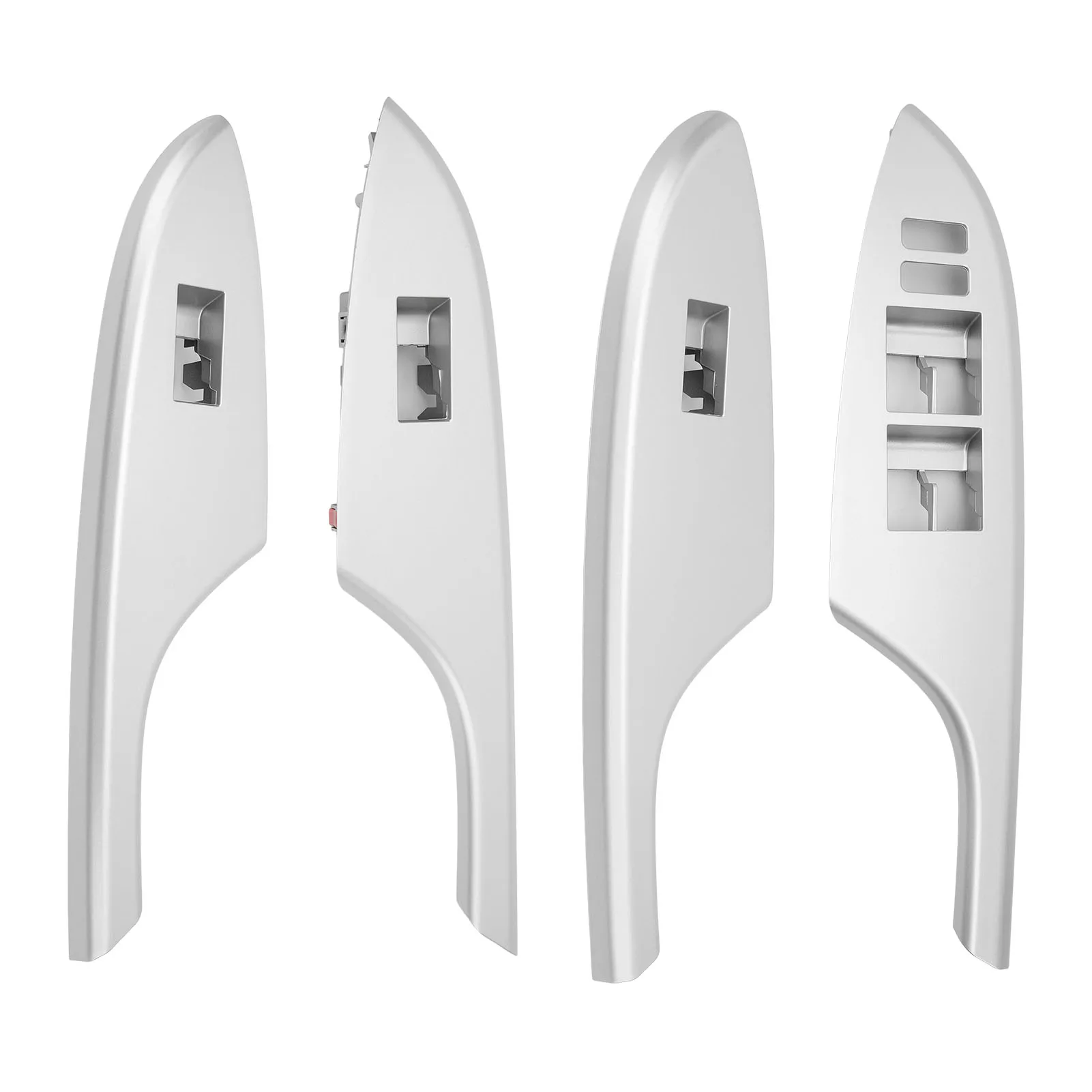 Car Window Switch Trim Bezel Silvery Armrest Glass Lift Switch Panel