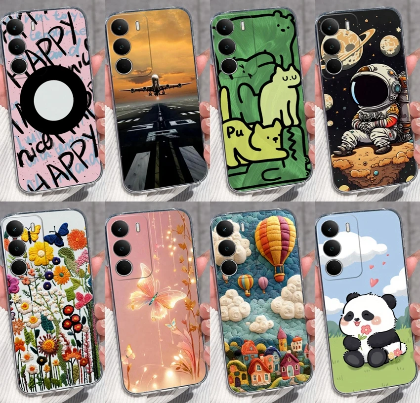 Fashion Astronaut Pattern Transparent Phone Case - Anti-Fingerprint TPU Clear Back Cover