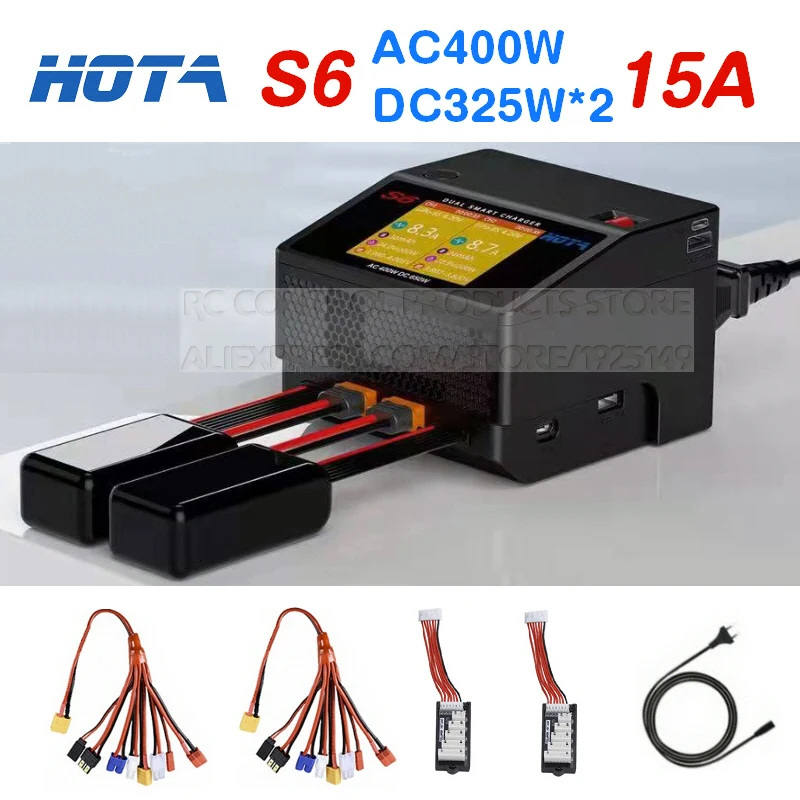 Lipo Battery Charger AC400W DC650W 15A Dual Channel Smart for Lipo LiHV LiFe LiIon NiZn NiCd NiMH