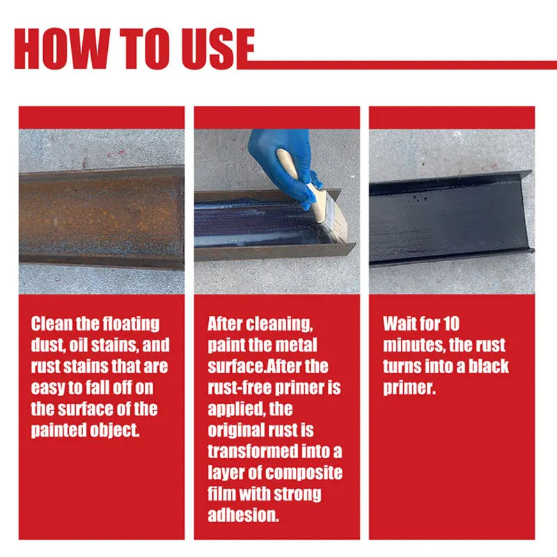 SEAMETAL 100ml Car Anti-Rust Chassis Rust Converter Water-Based Primer Metal Surface Deruster Long Lasting Rust Removal Agent
