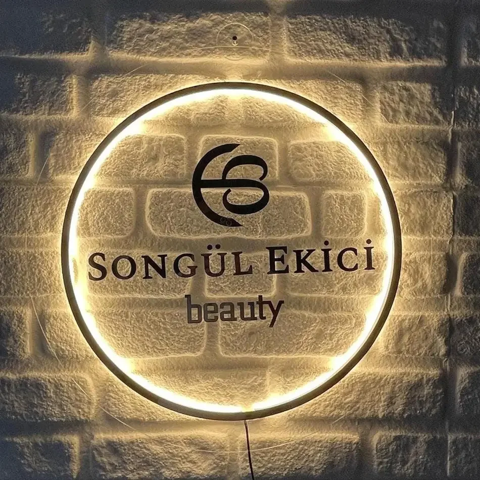 

Customizable Business LED Logo Chrome Mirror Metal 3D Letters Acrylic Backlit Sign Office Signage Salon Barber Shop