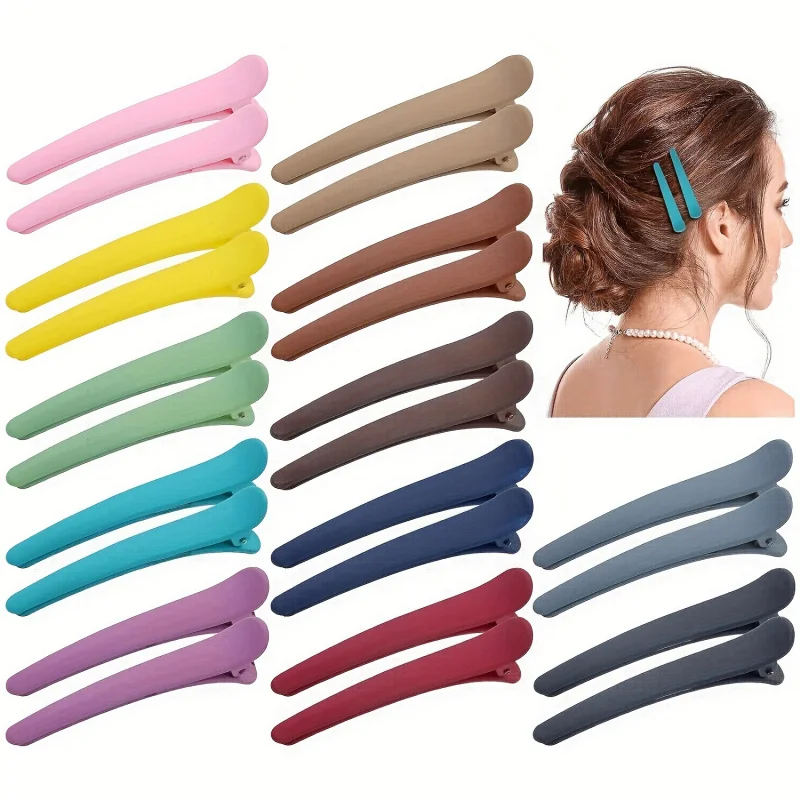 Vibrant Multi-Color Unidirectional Hair Clips Set - Beauty & Styling Essentials