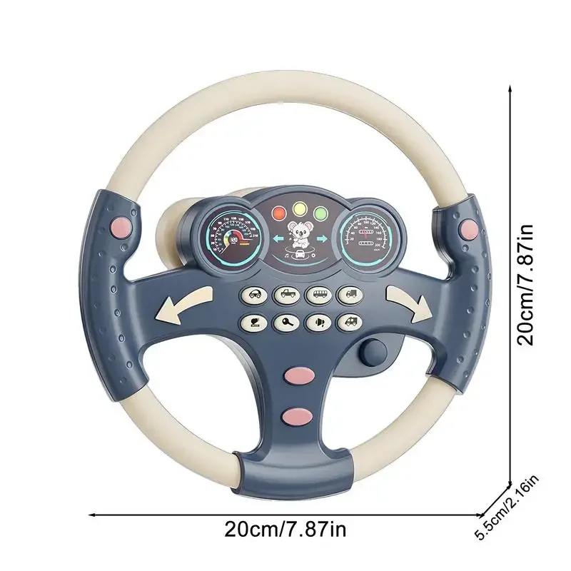 Simulation Steering Wheel Toys Driving Car Electric Kids Sound Music Toys Early Education Copilots Stroller Toys Christmas Gifts 6