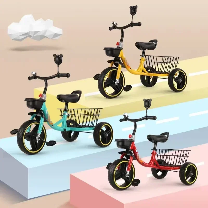 Children's Storage Tricycle Rear Frame Foot Pedal Tricycle Baby Bicycle Balance Bike Children's Hand Pushed