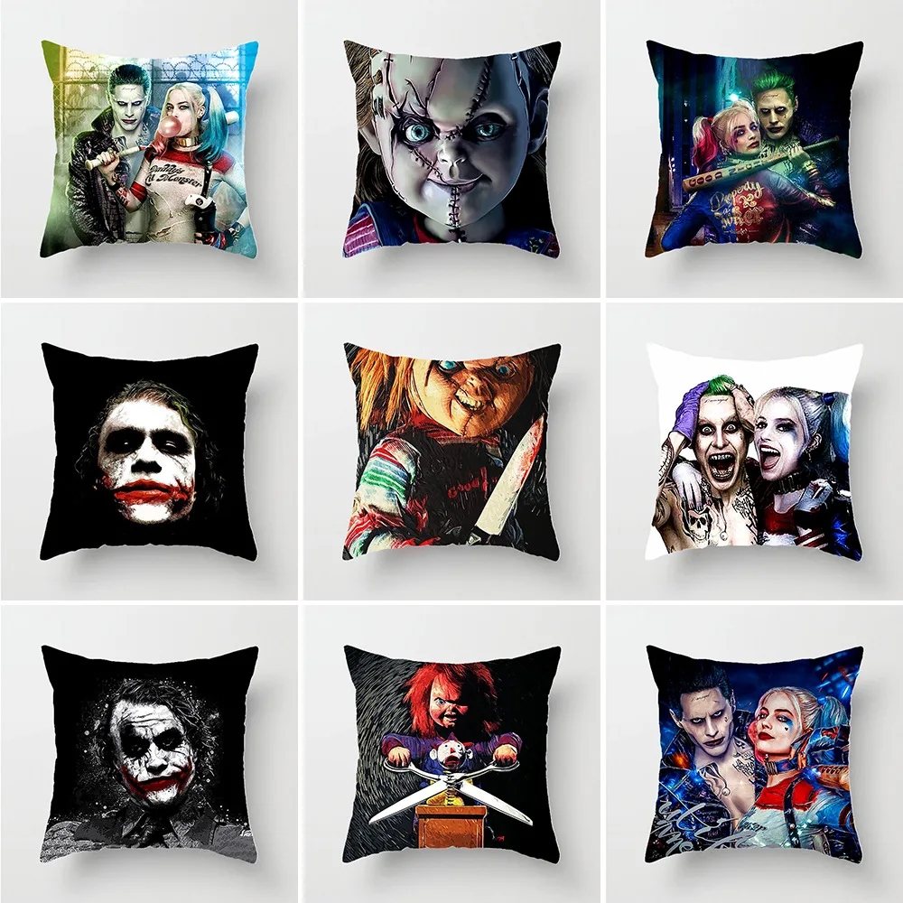 

Halloween Throw Pillow Cover Holiday Party Decoration Supplies Horror Print Pattern 2023 New 45x45cm Personality Cushion Cover