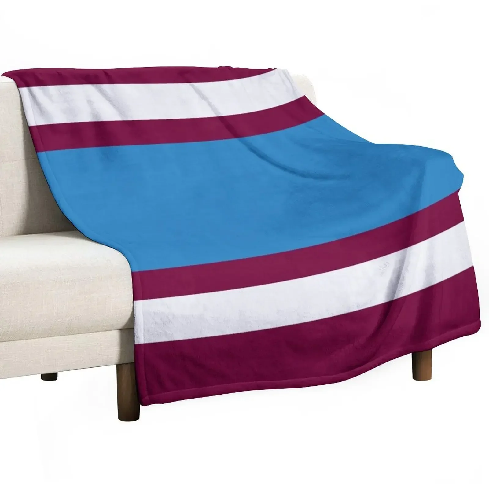 

Burnley Varsity Retro Claret, Blue & White Hoops Throw Blanket Custom Blankets For Bed Comforter Cute Plaid Blankets