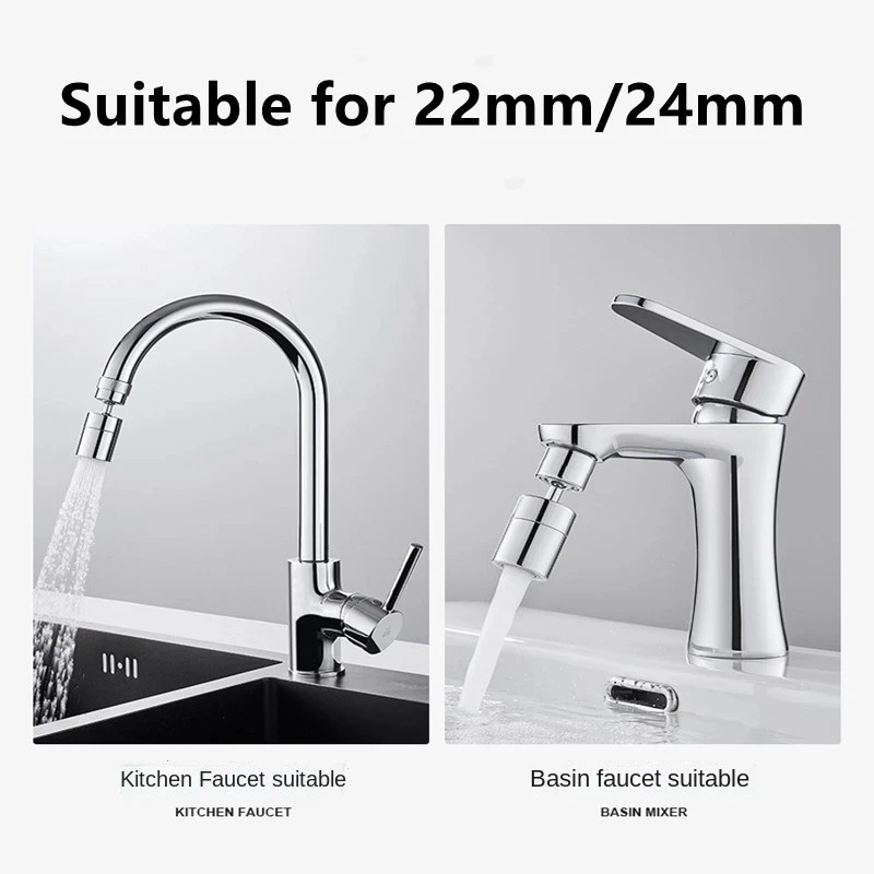 Universal Splash-Proof Swivel Faucet Aerator with Water-Saving Spray Head