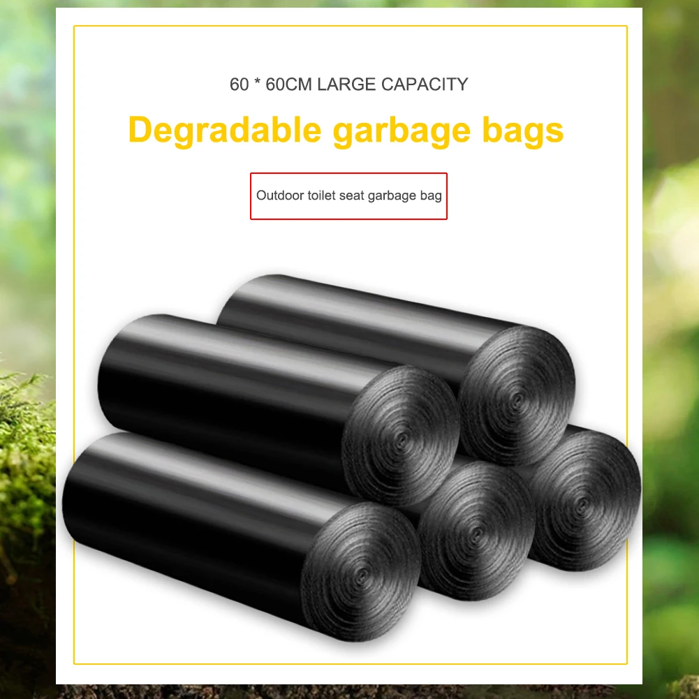 1 Roll 12pcs Outdoor Folding Toilet Garbage Bag