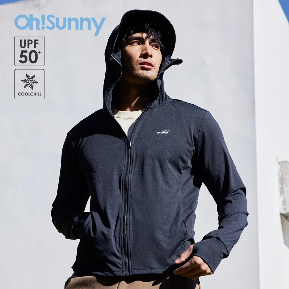 OhSunny Men Anti-UV Jackets Full Face Protection UPF50+ Skin Coats Long Sleeve Clothing Breathable Outwears for Outdoors
