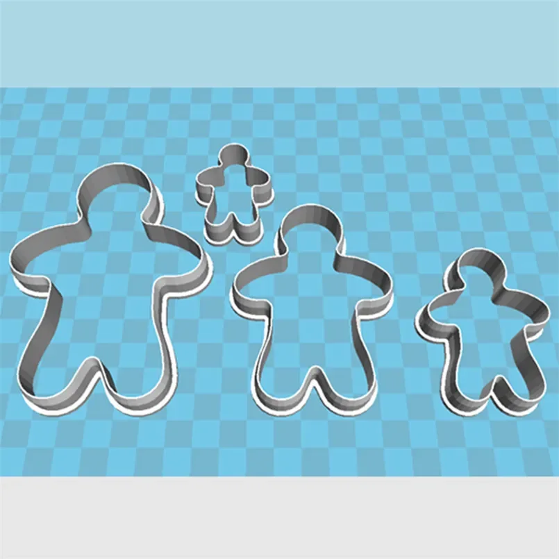 Four Specifications Cartoon Characters Traits Gingerbread Man Plastic Cake Mold Cookie Cutters Fondant Tools Sushi and Fruits Cutters