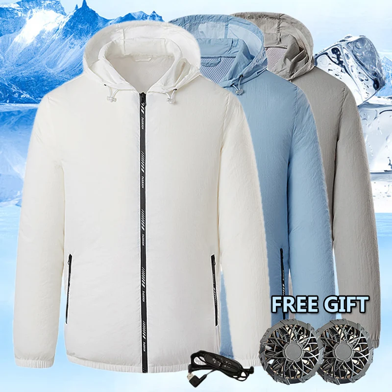 

Cooling Air-conditioning Clothing Quick-drying Skin Suit Thin Cool Sunscreen Fan Coat Outdoor Activities Leisure Jacket Summer