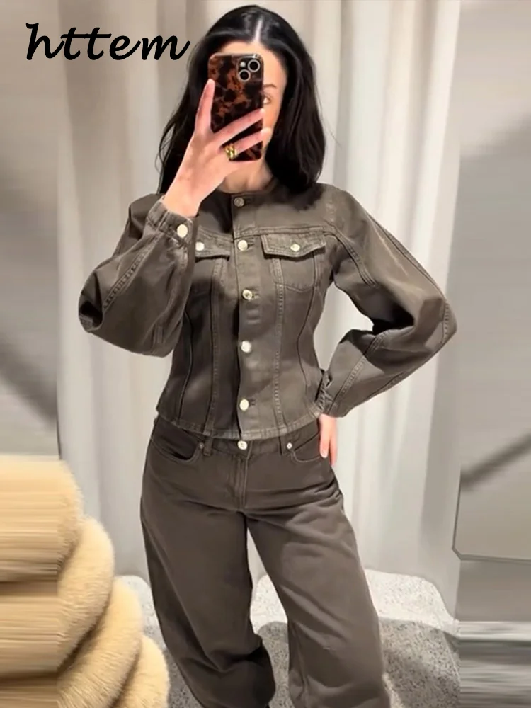 Women's Slim Fit Denim Jacket and Pants Set - 2025 Spring Fashion Collection