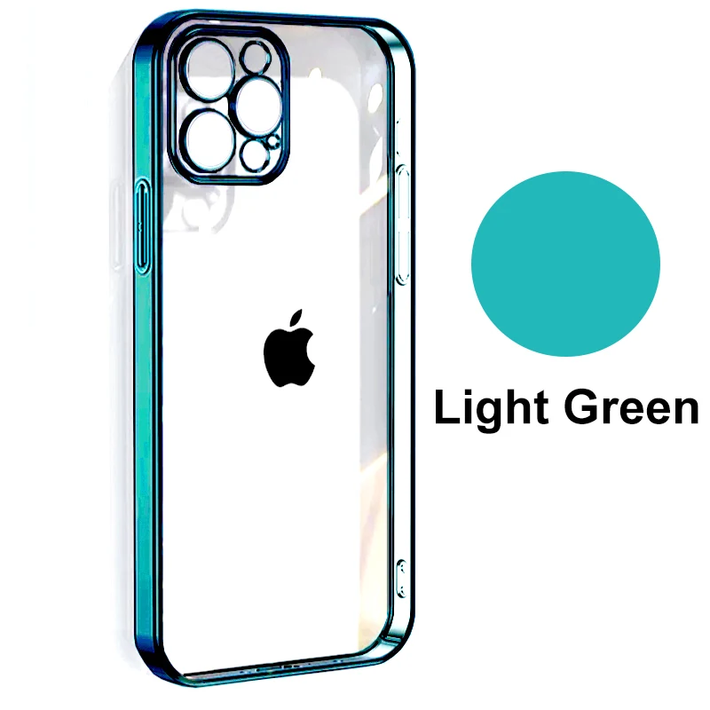 thumbnail image 1 of Original Straight Edge Plating Cover For Apple Clear Case Iphone 11 12 13 14 Pro Max Mini 7 8 Plus Xr Xs X Full Camera Protector, 1 of 5