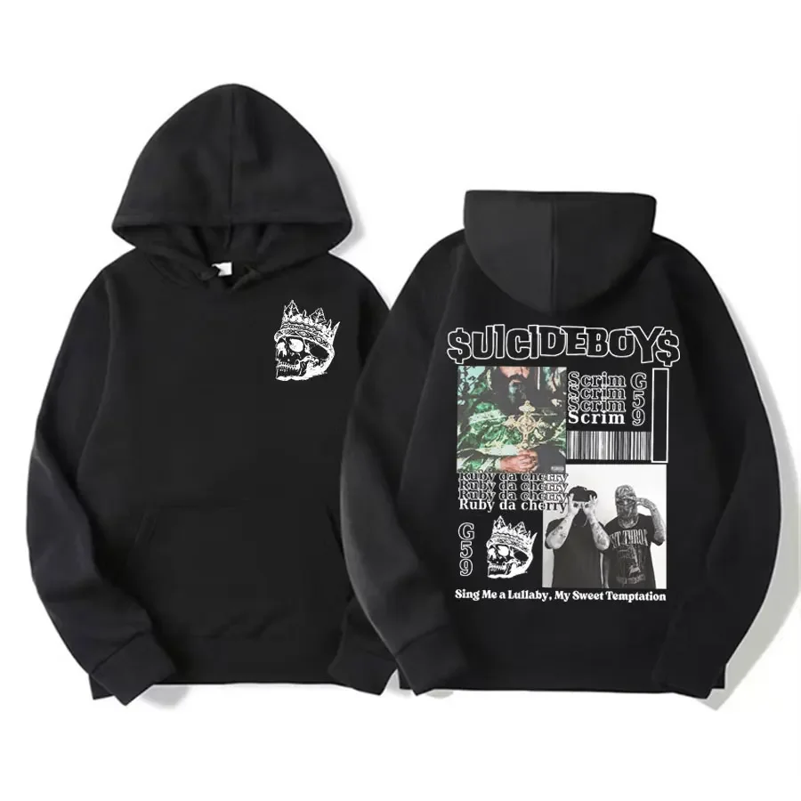 Vintage Suicideboys G59 Hoodies I Want To Die in New Orleans Ruby Da Cherry Hoodie Men Women Fashion Hip Hop Harajuku Sweatshirt