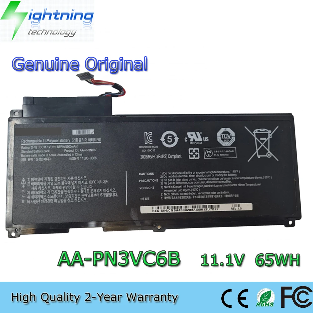 

New Genuine Original AA-PN3VC6B 11.1V 65Wh Laptop Battery for Samsung QX310 QX410 QX510 SF310 SF410 SF510 AA-PN3NC6F