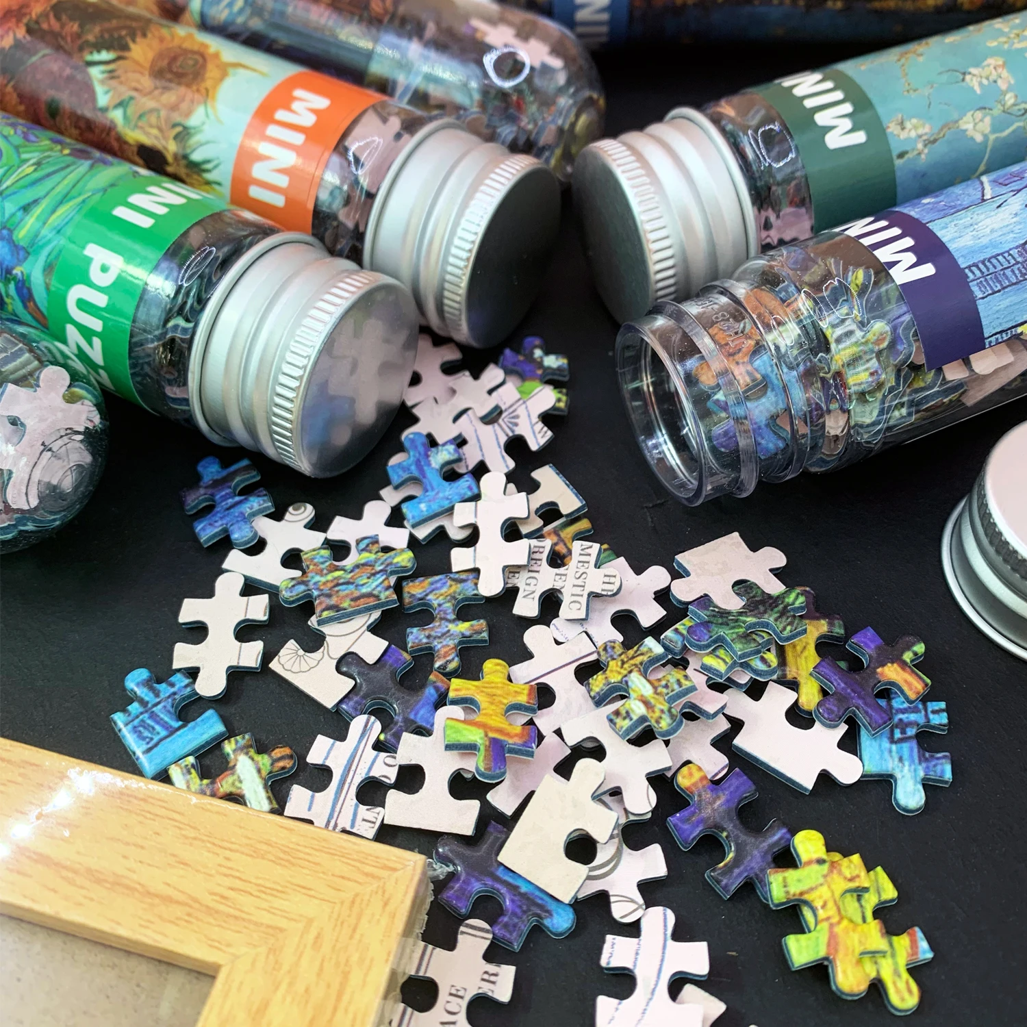 DIY Van Gogh Painting Jigsaw Puzzle Display 150pcs Test Tube Jigsaw Puzzle World Famous Painting Van Gogh 15x10cm/4x6inch
